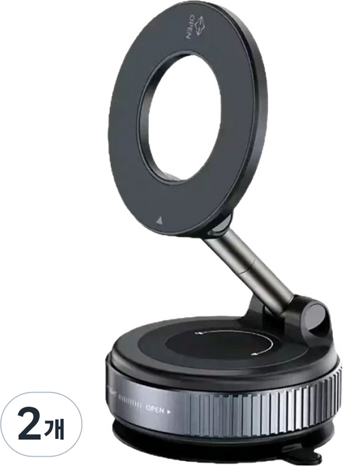 Autobella 360度旋轉吸盤式車用手機支架, 2個, 黑色