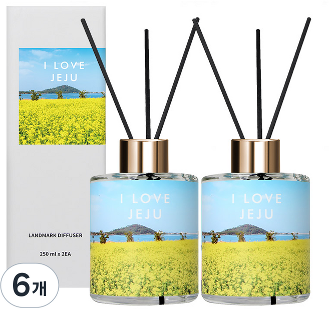 플렌느 랜드마크 디퓨저 250ml 2p + 섬유스틱 10p 세트, 아이러브제주, 3개