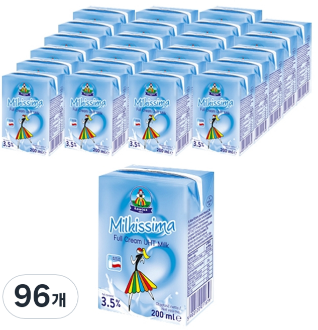 밀키스마 멸균우유, 200ml, 96개