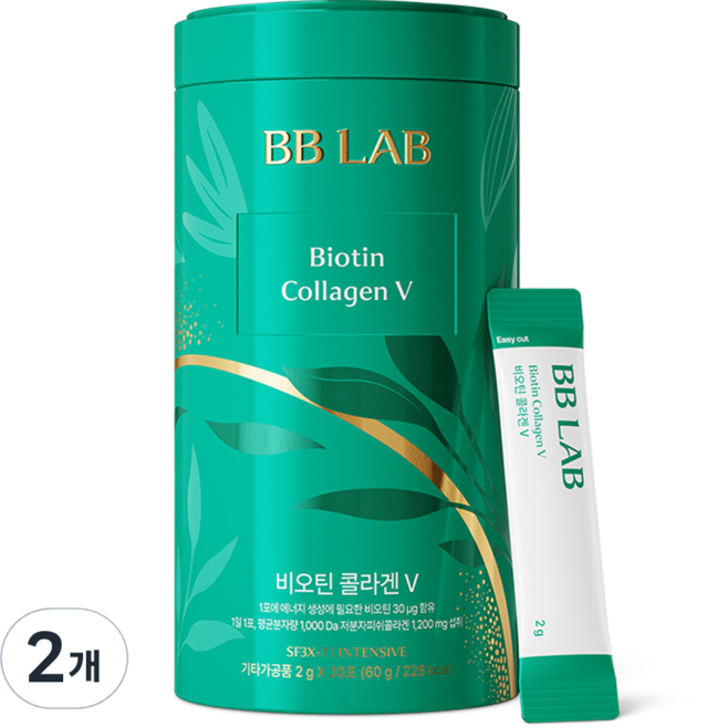 BB LAB 科研 生物素膠原蛋白粉V 30條入, 60g, 2罐