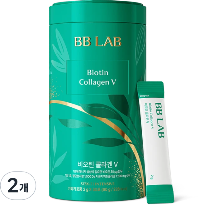 비비랩 비오틴 콜라겐V, 60g, 2개 - 쿠팡