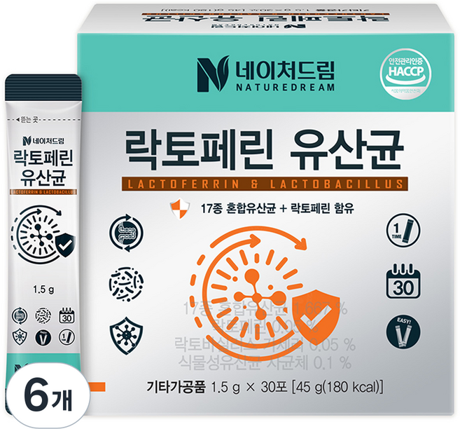 NATUREDREAM 乳鐵蛋白益生菌 30入, 45g, 6個