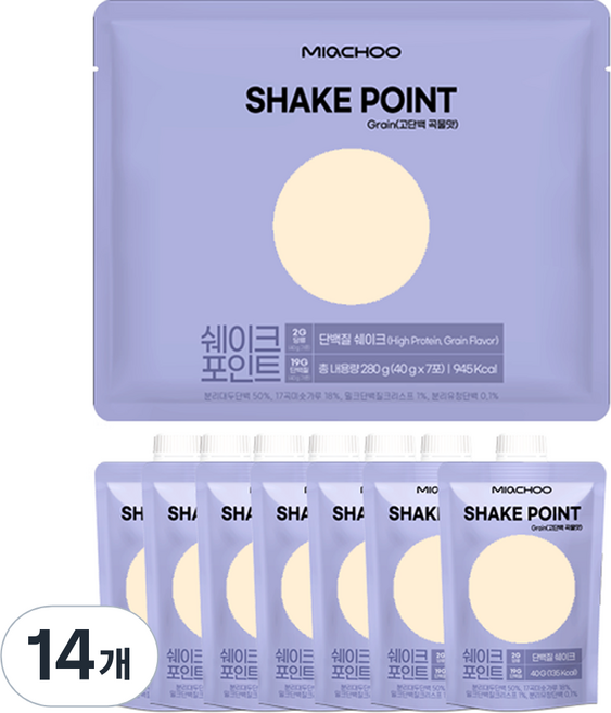 MIACHOO Shake Point 穀物口味, 14個, 40g