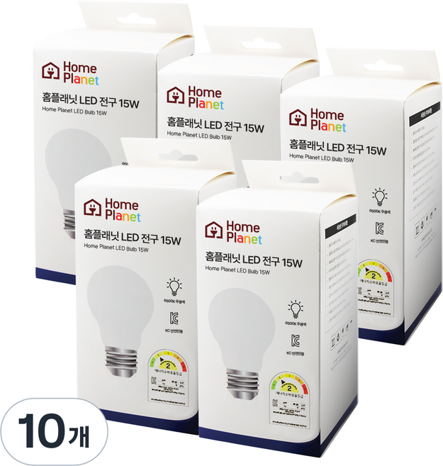 Home Planet 內建安定器 LED 燈泡 15W, 晝光色, 10個
