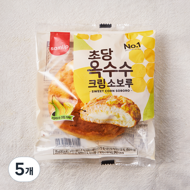 삼립 초당옥수수 크림소보루, 105g, 1개입, 5개