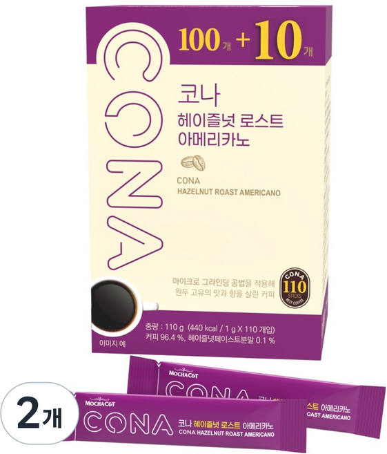 CONA 헤이즐넛 로스트 아메리카노, 1g, 2개, 110개입