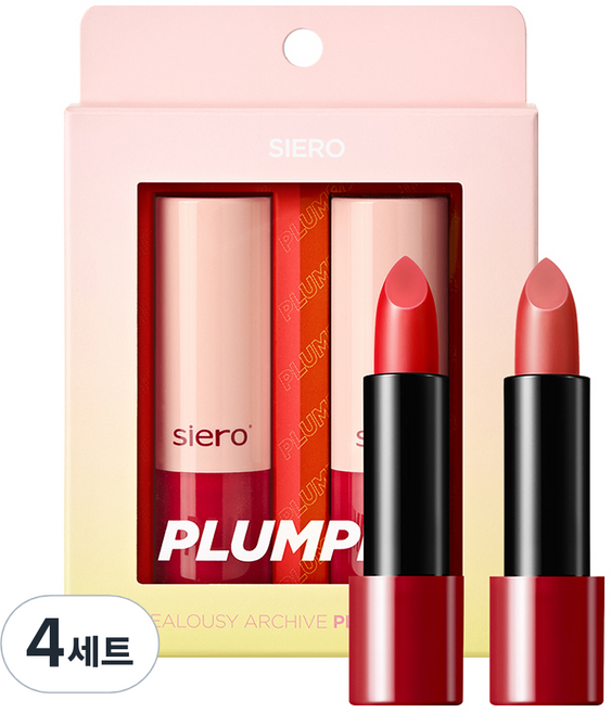 SIERO COSMETIC Jellousy 唇彩套組 01 紅色 3.3g + 瑪薩拉 3.3g, 4套, 紅色 3.3g + 瑪薩拉 3.3g,