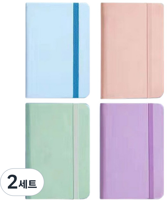 KHOKURI 筆記便條 A7 手冊 4件組 6W0266, 淺色, 2套