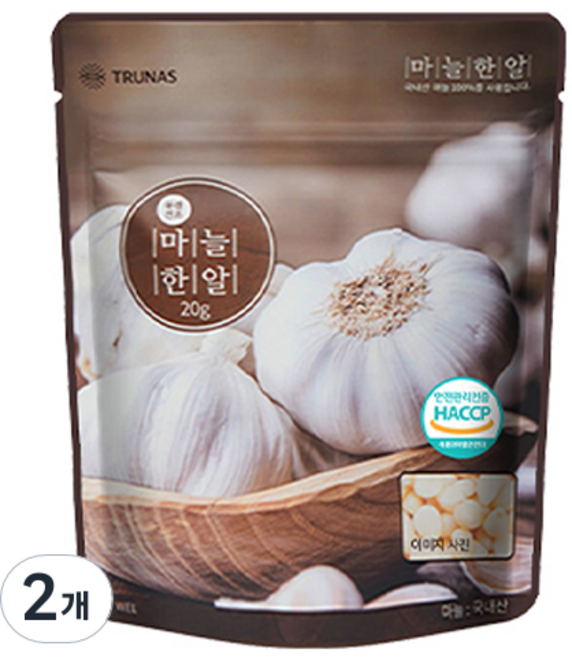 자연한알 간편양념 마늘한알, 20g, 2개