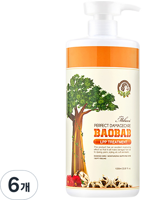 모하니 퍼펙트 데미지케어 바오밥 LPP 트리트먼트, 1L, 6개