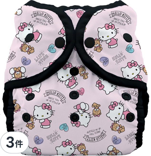 THiRSTiES 壓扣防水尿布兜 SANRIO聯名款 4號 27-36kg, Hello Kitty Dear Bear, 3件
