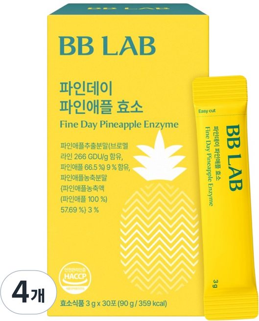 비비랩 파인데이 파인애플 효소, 30회분, 4개