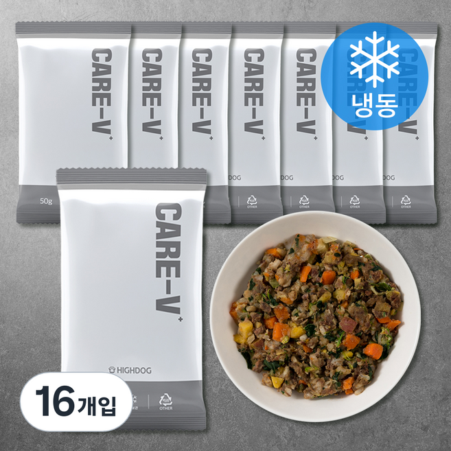 하이독 생후 3개월령 이상 강아지 케어브이 판크프 냉동 화식사료, 캥거루, 50g, 16개
