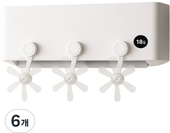 코코로이 무동력 에어컨 디플렉터 공기순환팬, 6개, 화이트