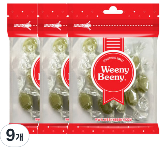 Weeny Beeny 尤加利薄荷糖 無糖, 50g, 9袋