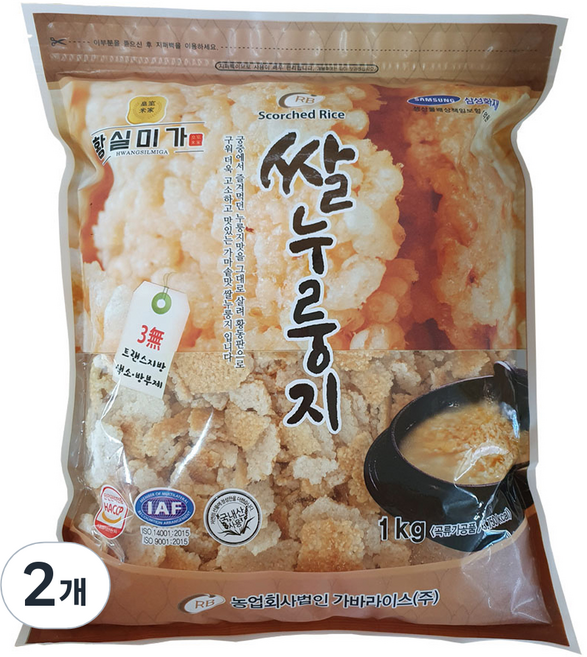 황실미가 쌀누룽지, 1kg, 2개
