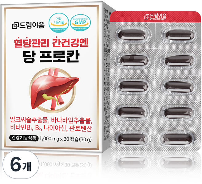 드림이음 혈당관리 간건강엔 당프로칸 30g, 6개, 30정