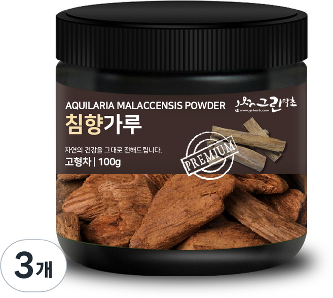 그린약초 침향가루 침향분말, 3개, 100g