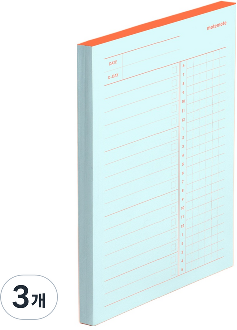 모트모트 메모블럭 텐미닛, 블루, 80매, 3개