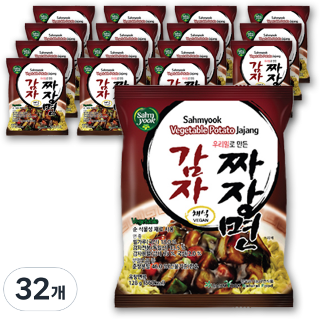 삼육 우리밀 감자짜장면 128g, 32개