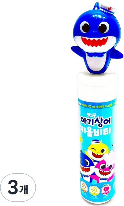 Taeyang Life Health Pinkfong 鯊魚寶寶 Kium Vita 維他命 鯊魚爸爸 Nick 藍色 15g, 3個, 15錠