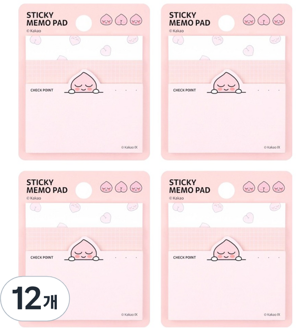 KAKAO FRIENDS 3層便利貼, 屁桃, 12個, 60張