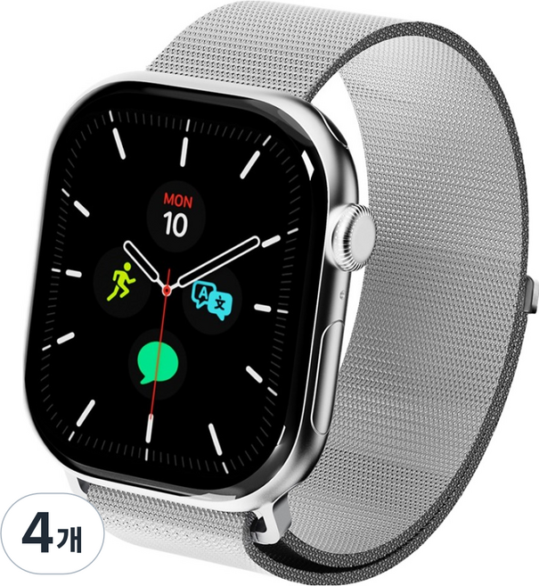 YOGER Apple Watch 金屬磁吸錶帶, 銀色, 4個
