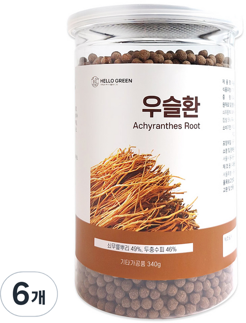 헬로우그린 우슬환 통, 340g, 6개