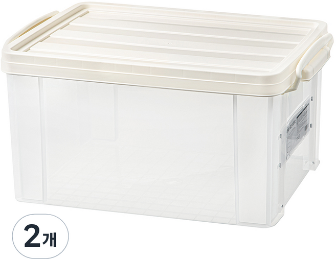 코멧 국내생산 다용도 모던 수납박스, 아이보리, 2개
