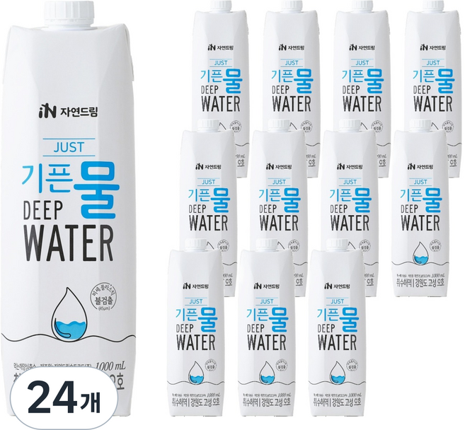 기픈물 저스트 종이팩 해양심층수, 1L, 24개