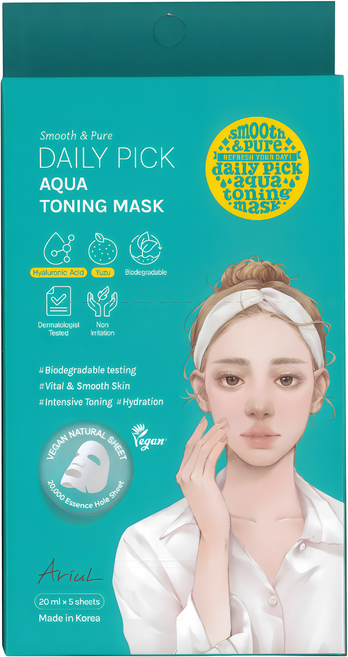 AriuL 艾藜兒 官方直營 淨膚保濕極水光面膜, 5入, 1組