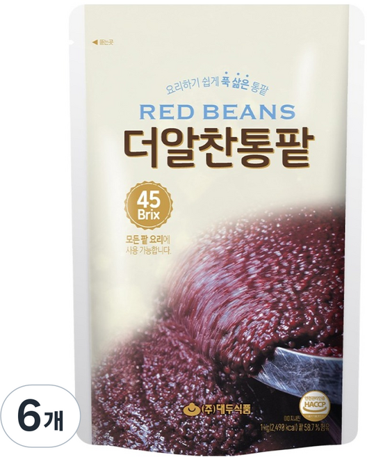 대두식품 더알찬통팥, 1kg, 6개