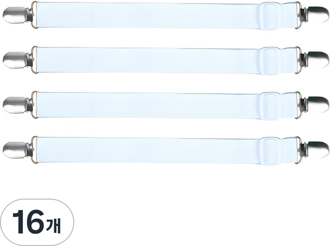 엠디글로벌 침대시트 고정집게, 화이트, 16개