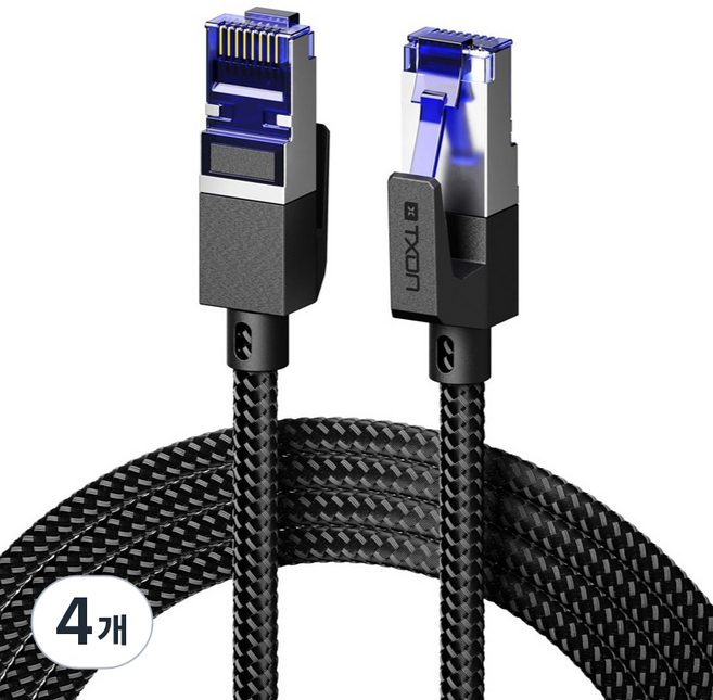 TXON SFTP CAT.7 10Gbps 超高速網路 Giga LAN線 網路線, 4個, 混合色, 1m