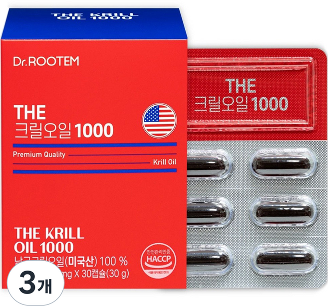 닥터루템 정품 THE 크릴오일 1000, 3개, 30정