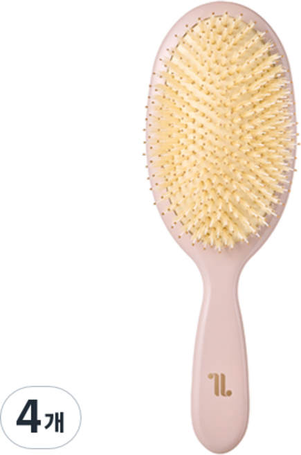 툴리프 실키 돈모 헤어브러시, 4개, 핑크그레이
