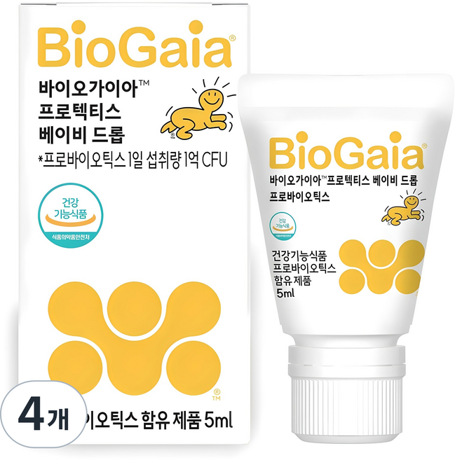 바이오가이아 프로텍티스 베이비 드롭 프로바이오틱스, 5ml, 4개