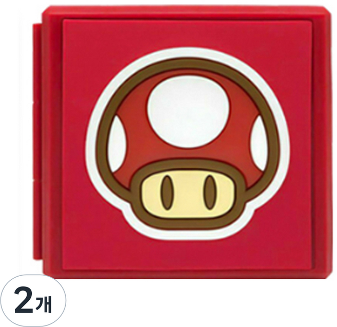 대한 닌텐도 스위치 칩 카트리지 케이스 게임팩 보관함, ND-105, 버섯, 2개