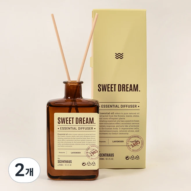 센트하우스 테라피 디퓨저, 스위트 드림, 200ml, 2개 - 쿠팡