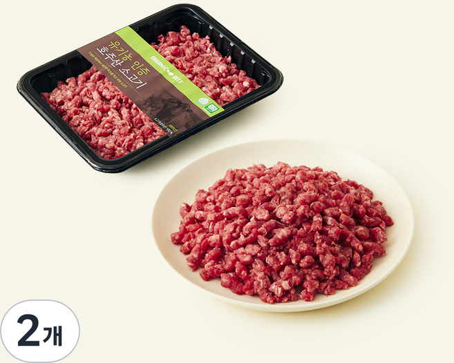 동원홈푸드 호주산 유기농 인증 보섭살 다짐육 (냉장), 300g, 2개