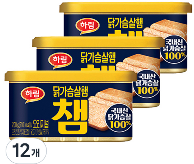 하림 챔 오리지널, 200g, 12개