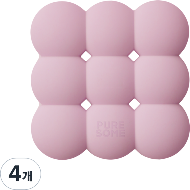 퓨어썸 비스킷 비누 받침대, 쿨핑크, 4개