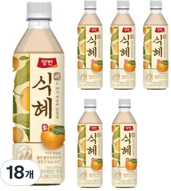 양반 배 식혜, 500ml, 18개
