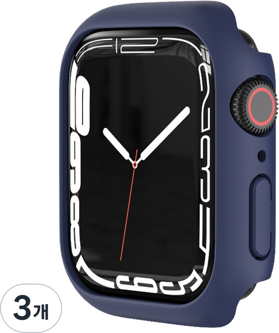 Yoitch Apple Watch 9H 全覆蓋鋼化玻璃保護殼, 海軍藍