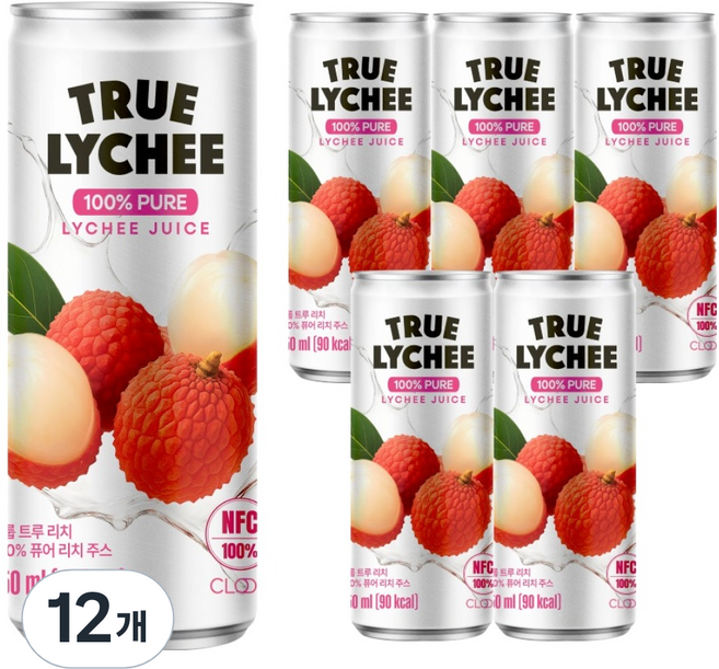 Cloop 荔枝果汁, 250ml, 12個