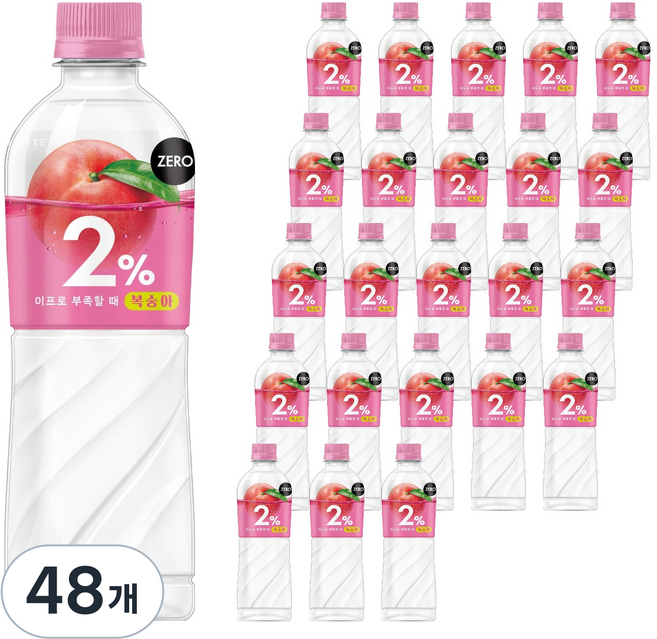 이프로 부족할때 제로 복숭아, 500ml, 48개