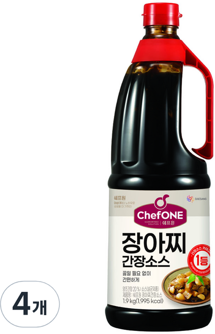 쉐프원 장아찌 간장소스, 4개, 1.9kg