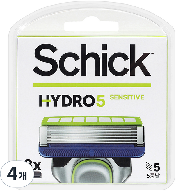 쉬크 하이드로 5 베이직 센서티브 면도날, 8개입, 4개