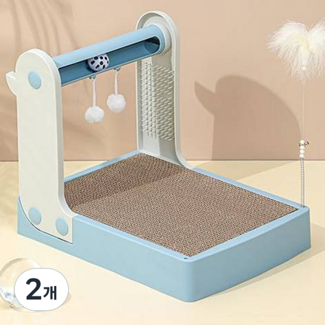 개츠비 고양이 스크래쳐 멀티 장난감, 블루, 2개