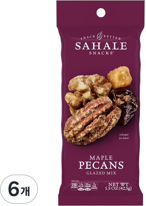 SAHALE SNACKS 楓糖山核桃, 42.5g, 6個
